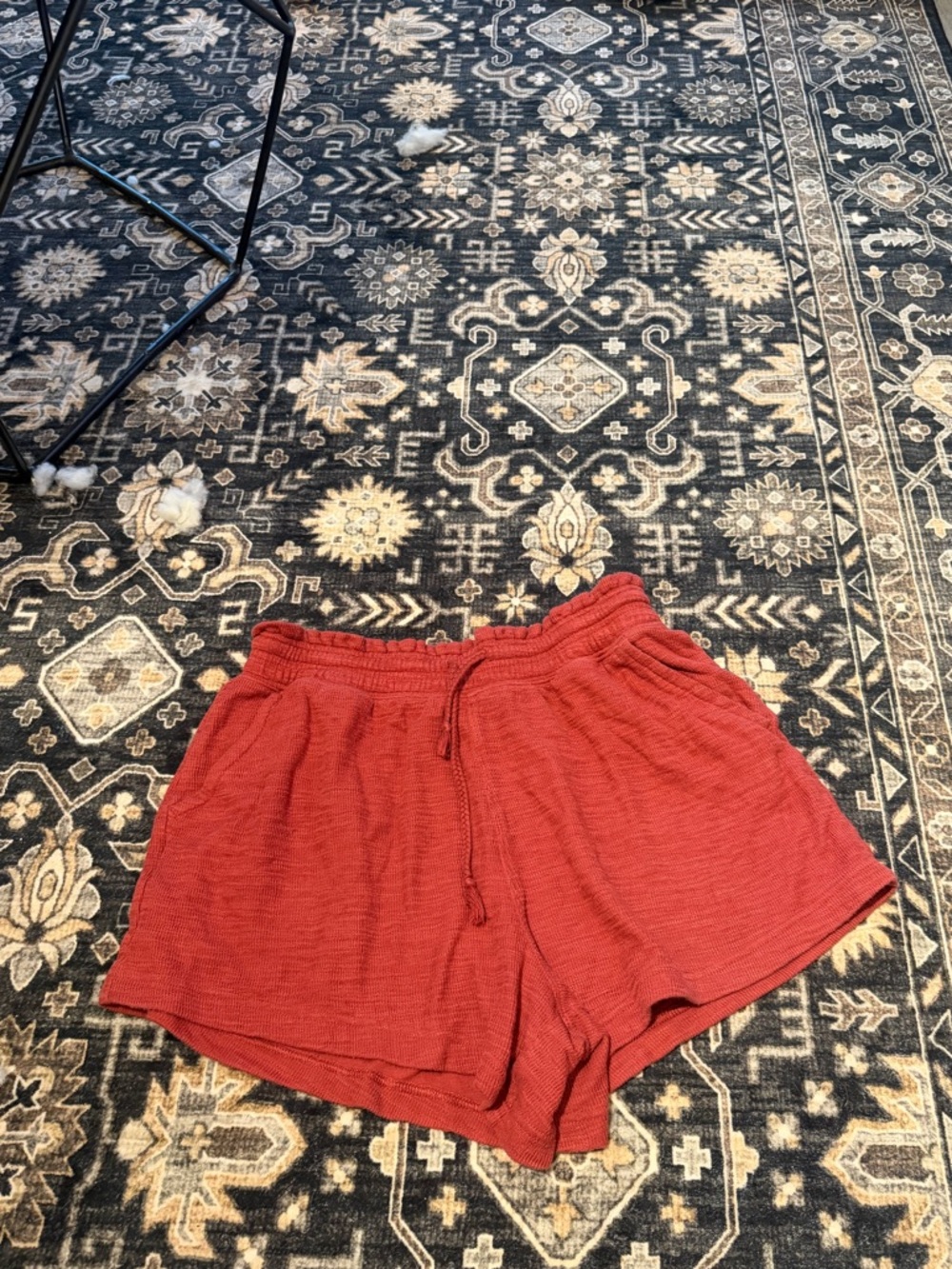 Aerie Rust Red Drawstring Shorts
